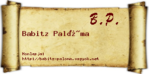 Babitz Palóma névjegykártya